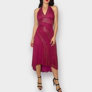 90s‎ Rampage Mauve and Gold Party Dress
